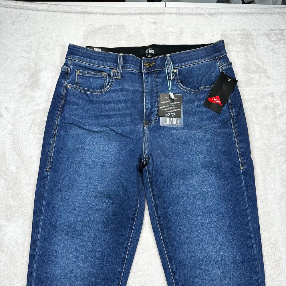 NWT LuLaRoe Jeans Womens 30 Blue Skinny Stretch Denim Shaping Waistband - Picture 2 of 12